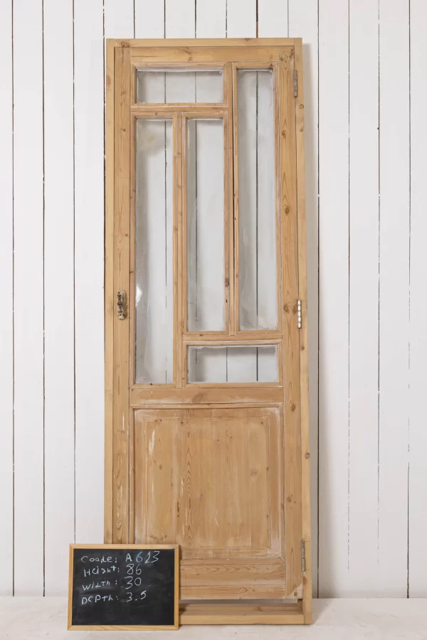 Antique French glass door WITH Frame - lot A613 - Image 3