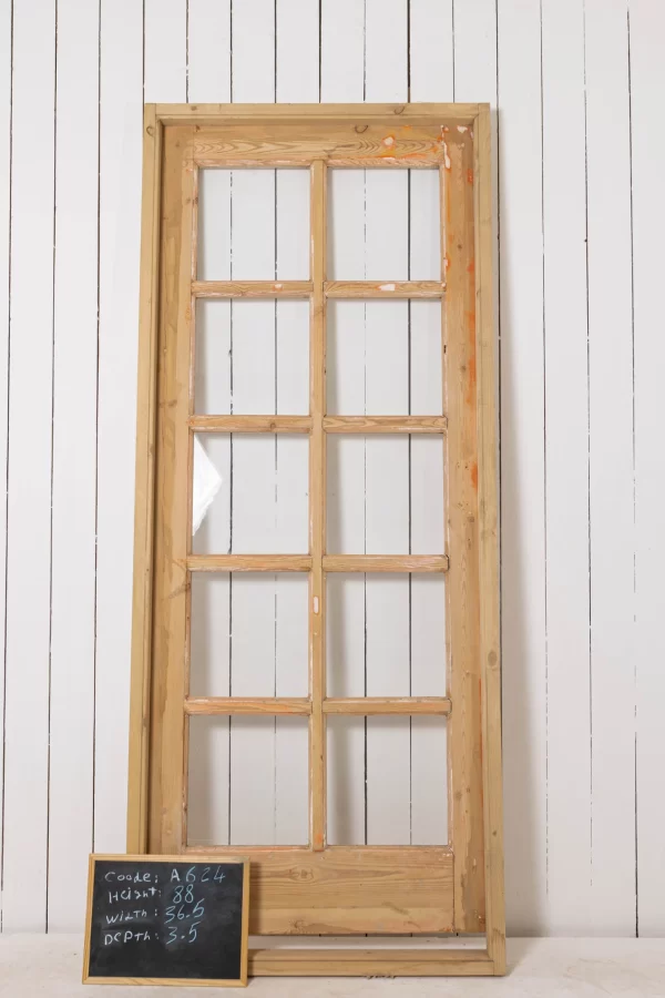 Antique French glass door WITH Frame - lot A624 - Image 3