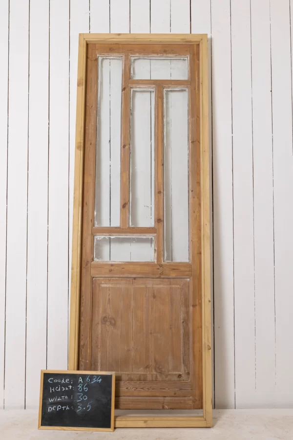 Antique French glass door WITH Frame - lot A634