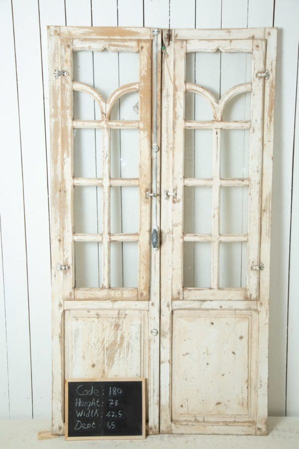 Antique French Doors with Glass (Set) - Lot 180