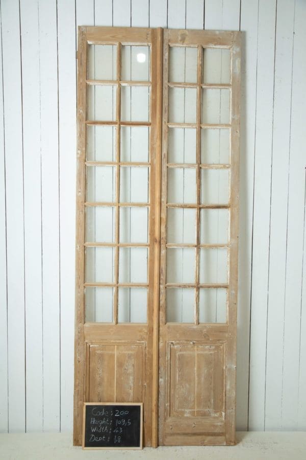 Antique French Doors with Glass (Set) - Lot 200