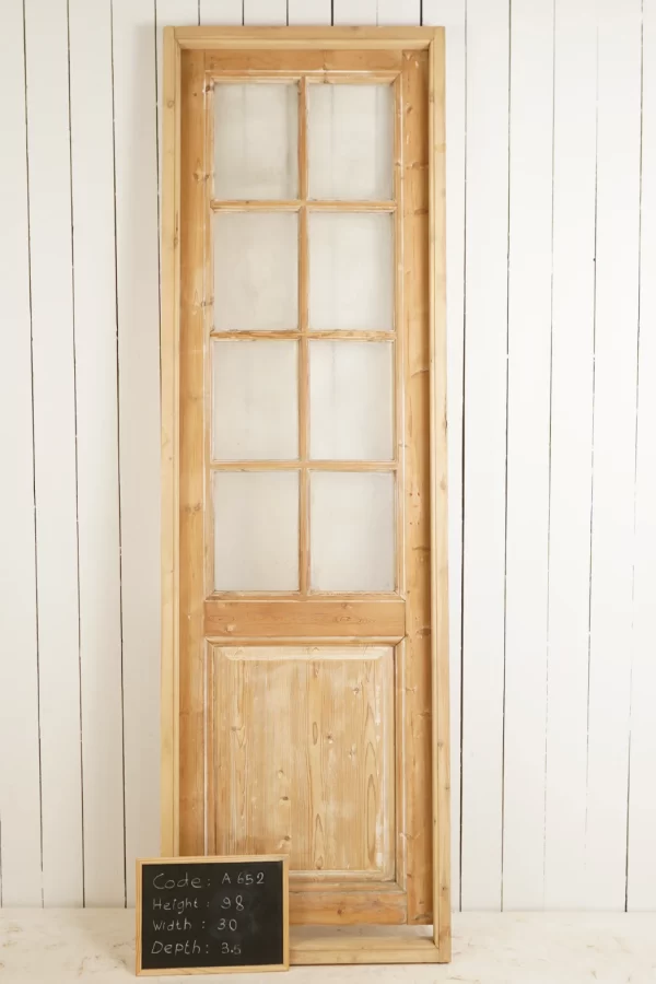 Antique French glass door WITH Frame - lot A652 - Image 2