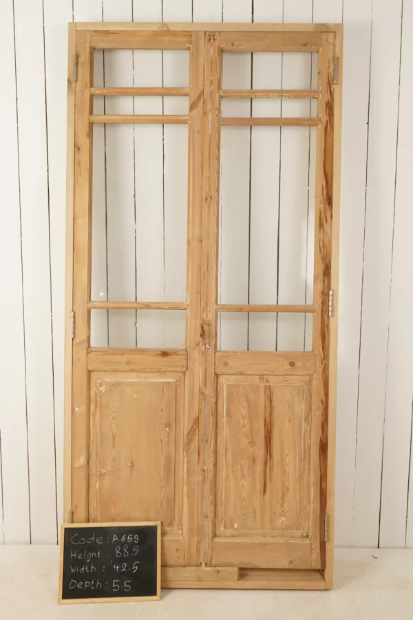 Antique French Glass door WITH Frame - lot A659 - Image 3